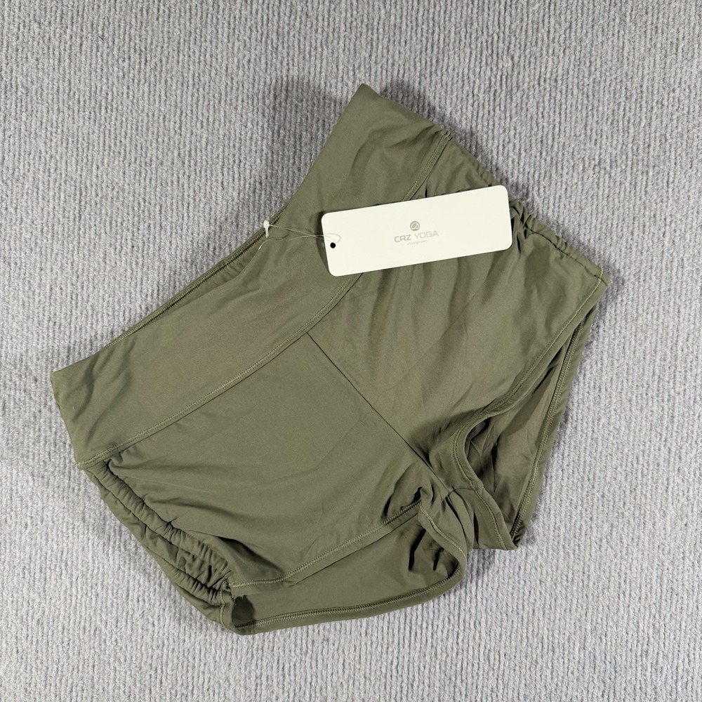 CRz Yoga Womens Army Green Swim Shorts Athletic Size XS‎ New